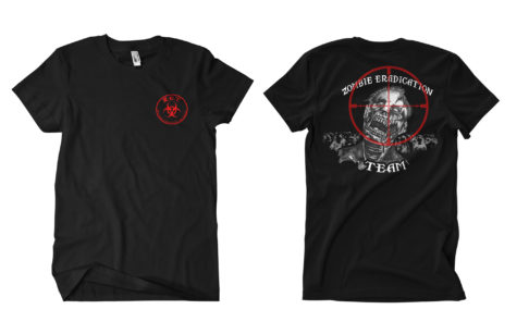 Emerson Zombie Eradication Team T Shirt in Black with Red
