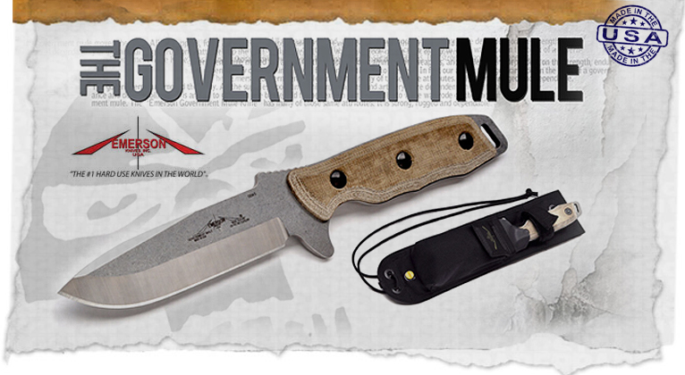 The Emerson Government Mule fixed blade knife limited edition