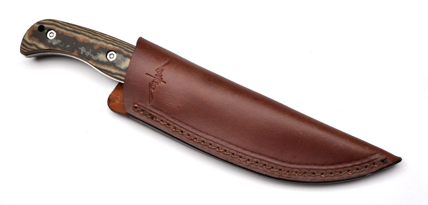 MINI Bowie Knife Fixed Blade Small Pocket Knife with Leather